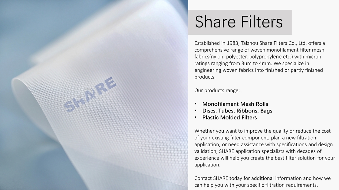 Sea Water Filtration Polyester Screen Mesh 20, 40, 80, 100, 120, 150, 180, 400, 500, 700, 1000, 1500 Microns