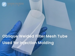 Filtro per tubi a maglia di nylon PET PP saldato obliquo utilizzato per lo stampaggio a iniezione, cuciture sovrapposte